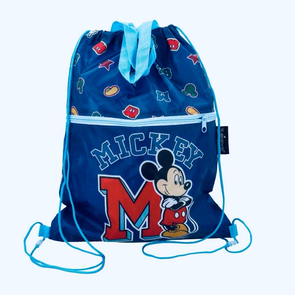 Disney Mickey Mouse Water Resistant Cinch Bag with Front Pocket